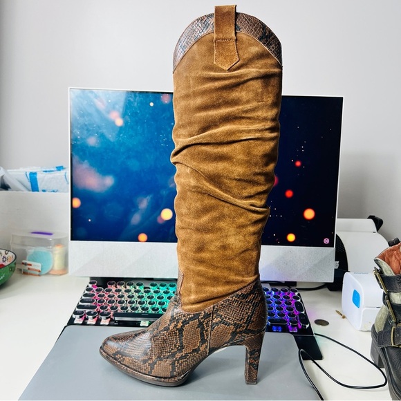 Wonders Repite Marron Vemesis Camel Dream leather Knee length Boots women eu 37 - Picture 3 of 14